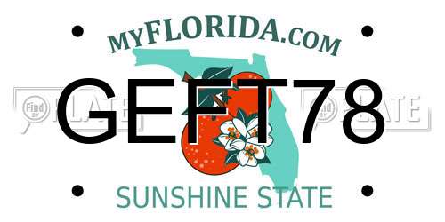 GEFT78 Florida License Plate