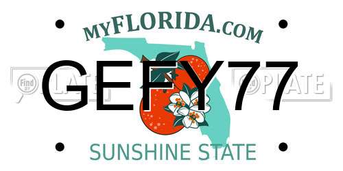 GEFY77 Florida License Plate