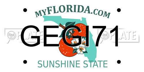 GEGI71 Florida License Plate