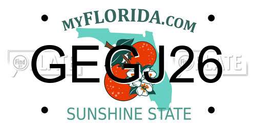 GEGJ26 Florida License Plate