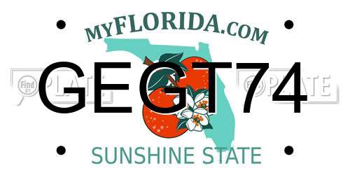 GEGT74 Florida License Plate