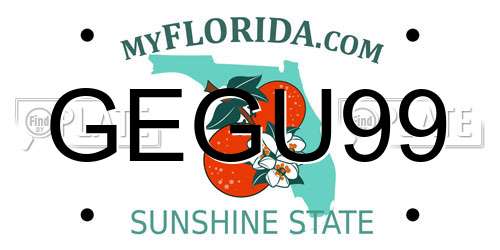 GEGU99 Florida License Plate