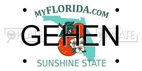 GEHEN Florida License Plate