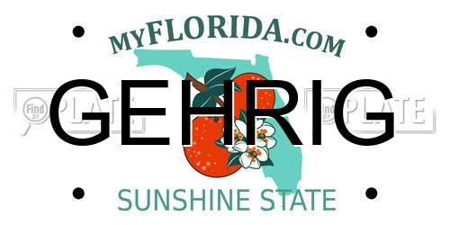 GEHRIG Florida License Plate