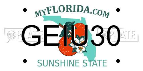 GEIU30 Florida License Plate