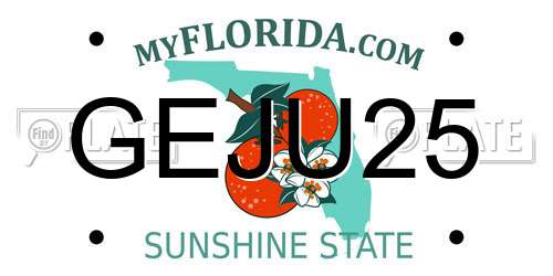 GEJU25 Florida License Plate