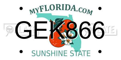 GEK866 Florida License Plate