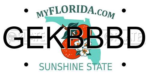 GEKBBBD Florida License Plate