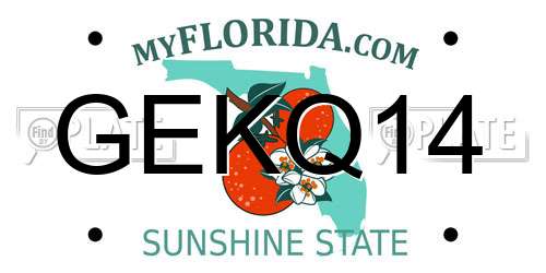 GEKQ14 Florida License Plate