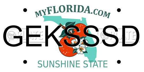 GEKSSSD Florida License Plate