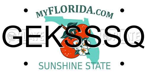 GEKSSSQ Florida License Plate