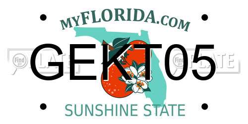 GEKT05 Florida License Plate