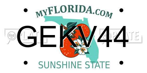 GEKV44 Florida License Plate