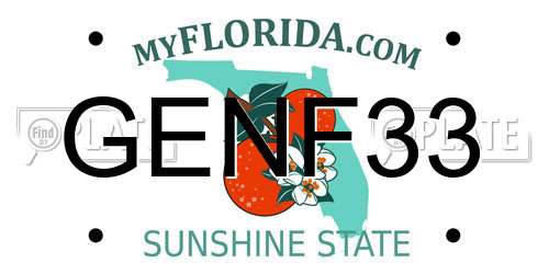 GENF33 Florida License Plate