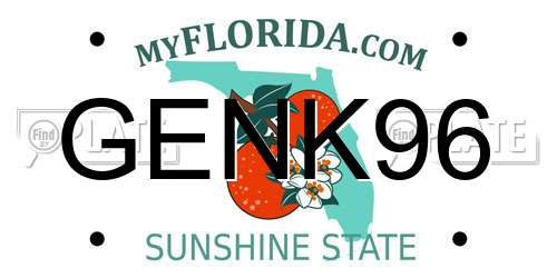 GENK96 Florida License Plate