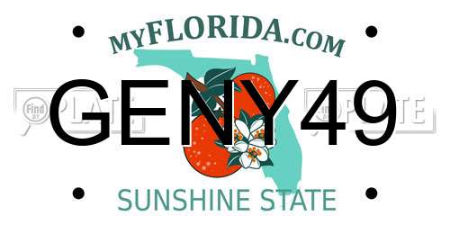 GENY49 Florida License Plate