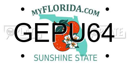GEPU64 Florida License Plate
