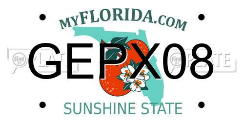 GEPX08 Florida License Plate