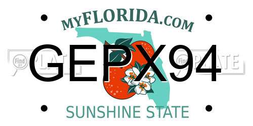 GEPX94 Florida License Plate