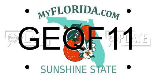 GEQF11 Florida License Plate