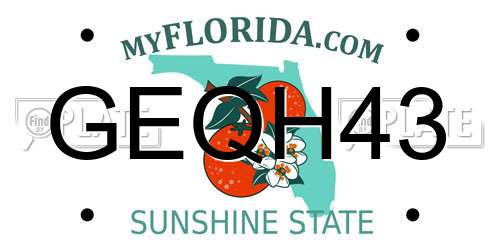 GEQH43 Florida License Plate