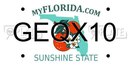 GEQX10 Florida License Plate