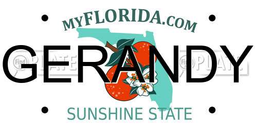 GERANDY Florida License Plate