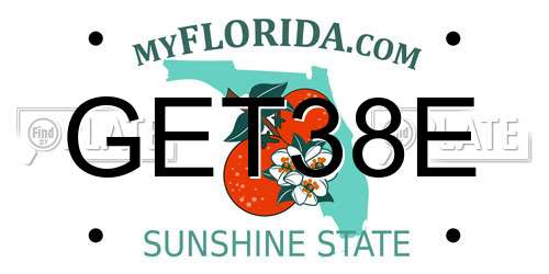 GET38E Florida License Plate