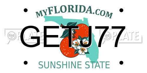 GETJ77 Florida License Plate