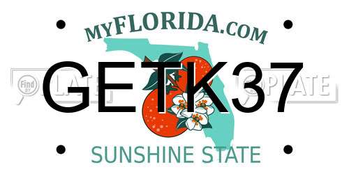 GETK37 Florida License Plate