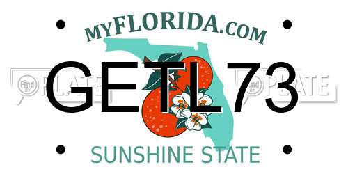 GETL73 Florida License Plate