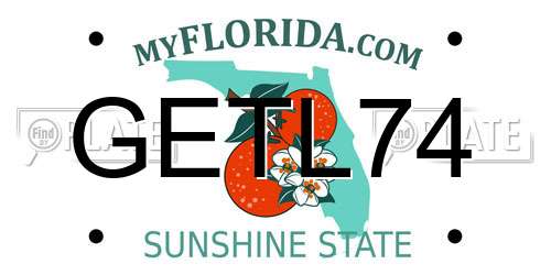 GETL74 Florida License Plate