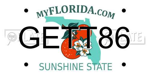 GETT86 Florida License Plate