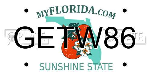 GETW86 Florida License Plate