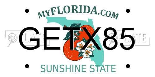 GETX85 Florida License Plate