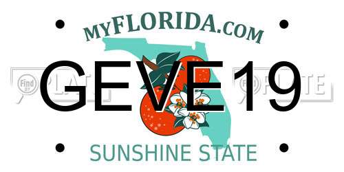 GEVE19 Florida License Plate