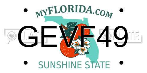 GEVF49 Florida License Plate