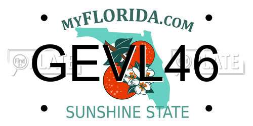 GEVL46 Florida License Plate