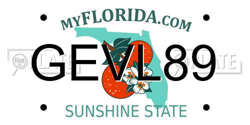 GEVL89 Florida License Plate