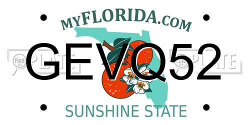 GEVQ52 Florida License Plate