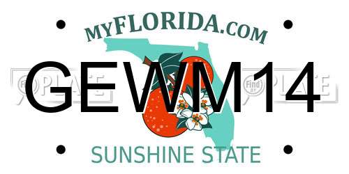 GEWM14 Florida License Plate