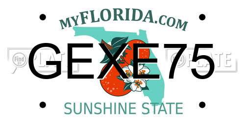 GEXE75 Florida License Plate