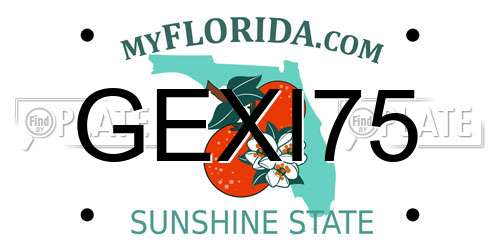 GEXI75 Florida License Plate