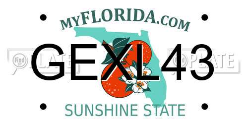 GEXL43 Florida License Plate