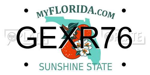 GEXR76 Florida License Plate