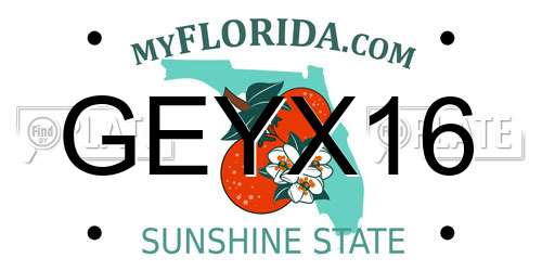 GEYX16 Florida License Plate