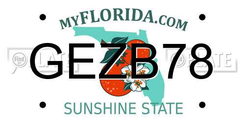 GEZB78 Florida License Plate