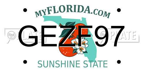 GEZF97 Florida License Plate