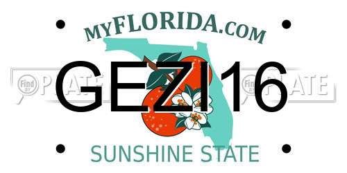GEZI16 Florida License Plate