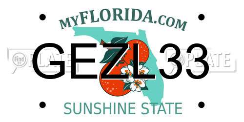 GEZL33 Florida License Plate